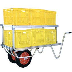 農業・園芸用運搬台車 （アルミロング・アルミコンテナ・アルミ脚立）2段タイプ